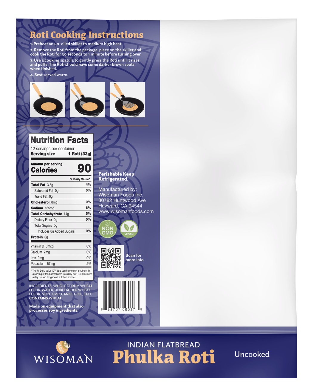 Phulek Roti Phulka Roti | Chapatis | Indian Chapatis | Uncooked Chapati | Bread ...